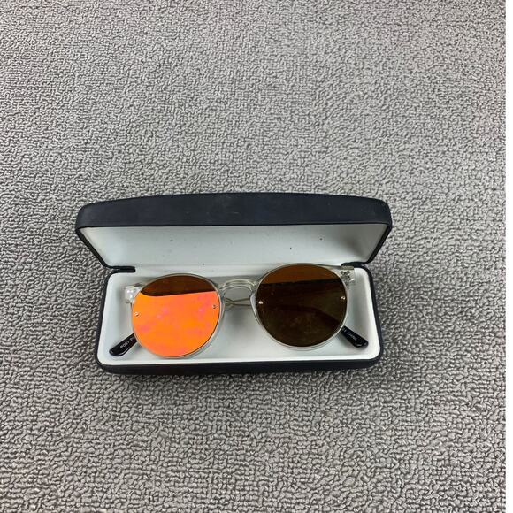 Spitfire England Unisex Silver Clear Black Round Retro Sunglasses With Case - Picture 2 of 7